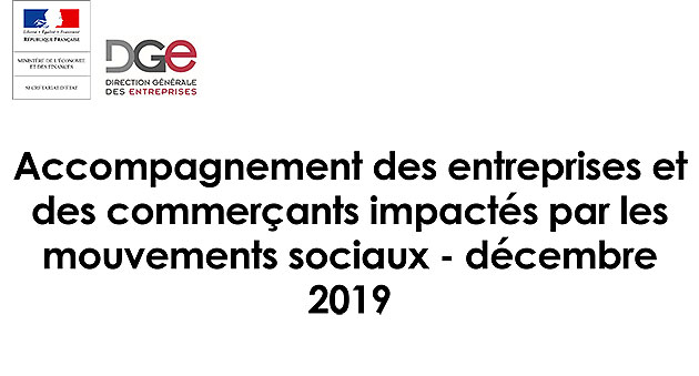 Accompagnement des entreprises et des commerçants impactés par les mouvements sociaux - décembre 2019