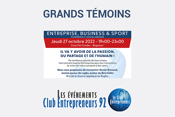 Soirée Grand Témoin - Entreprise, Business et Sport - 27-10-2022